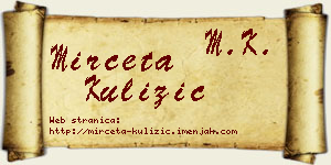 Mirčeta Kulizić vizit kartica